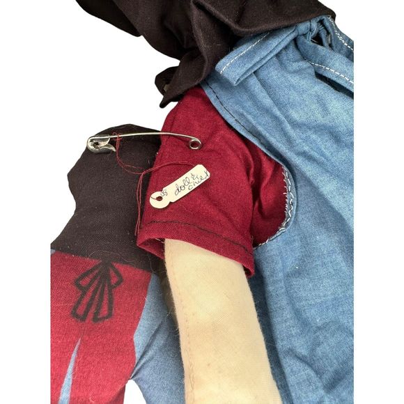 Pair of Amish Folk Art Handmade Primitive Cloth Dolls Mother & Child 17” - Picture 12 of 15